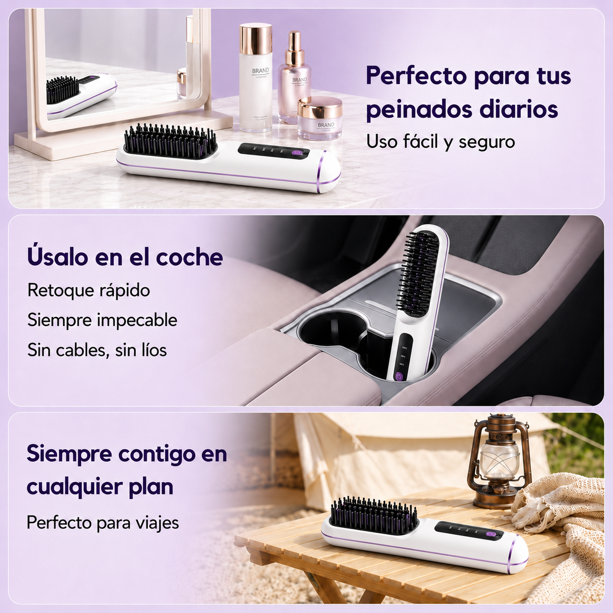 Pelo liso y sin Frizz en minutos, sin cables.